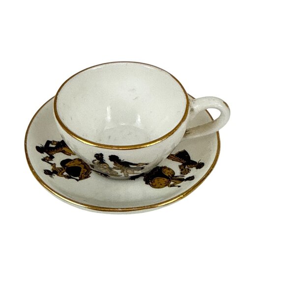 Royal Adderley Miniature Cup & Saucer Bone China England Floral Gold Trim - Picture 5 of 6